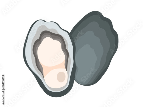 かわいらしい手描きの牡蠣のイラスト