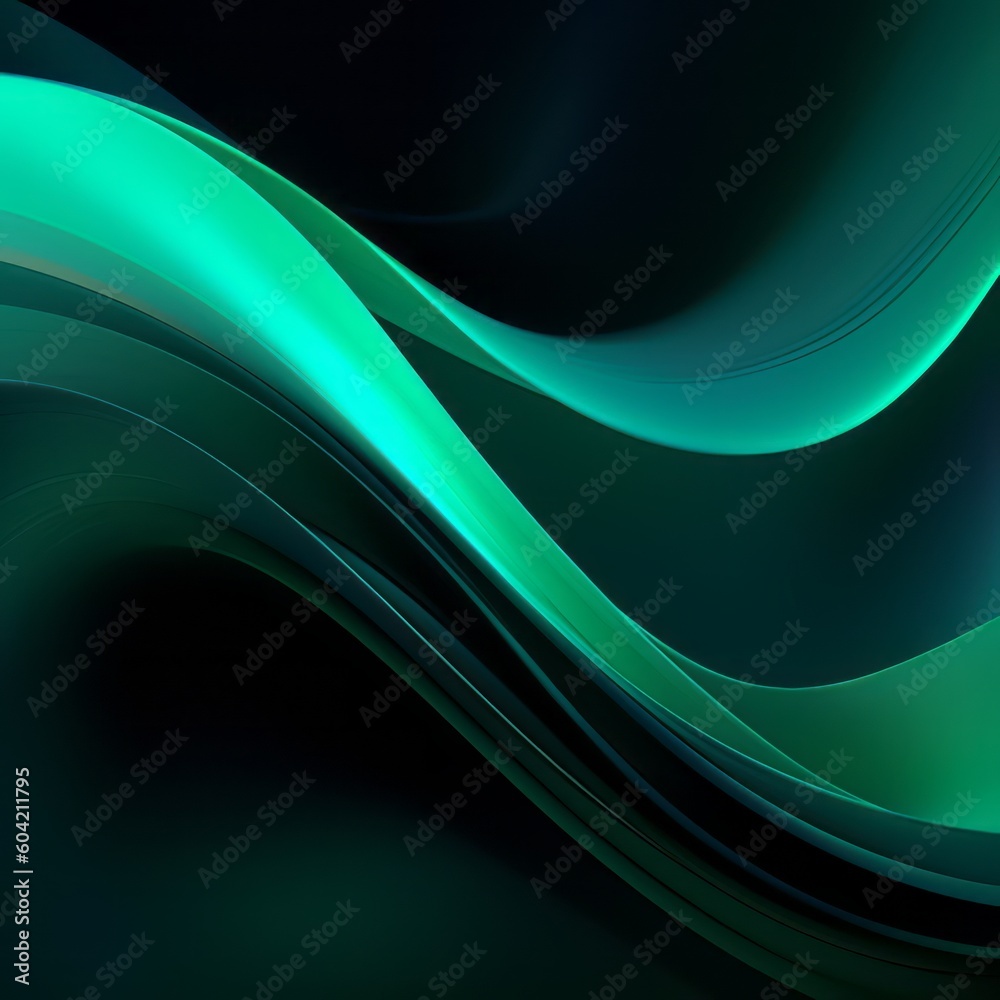 Obraz premium Rendering of Green and Blue Abstract Gradient Generative Illustration