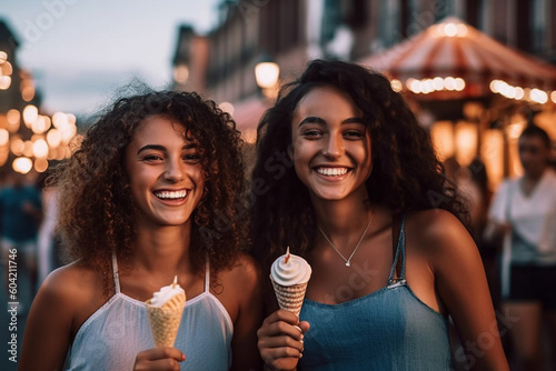 young adult women eating an...