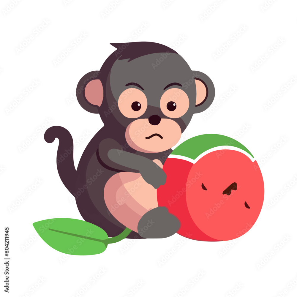 baby monkey with watermelon baby monkey with watermelon