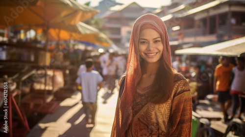 Wallpaper Mural young adult woman on vacation in a local side street for tourists, shopping tour and city stroll, stroll through the city. Generative AI Torontodigital.ca