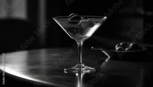 Wallpaper Mural Transparent martini glass reflects monochrome elegance of luxury nightlife celebration generated by AI Torontodigital.ca