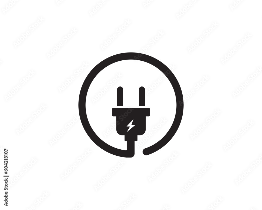 Obraz Electric plug connection vector icon symbol illustration fototapeta, plakat