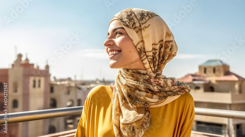 young adult woman traveling...