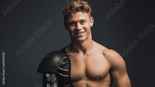 a young attractive man half...