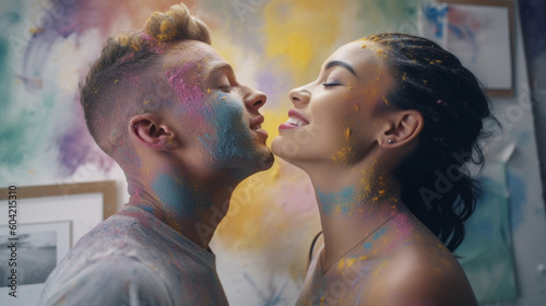 young adult woman and man a...