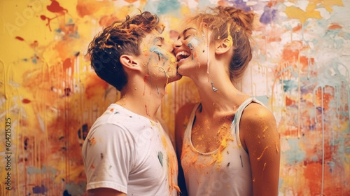 young adult woman and man a...