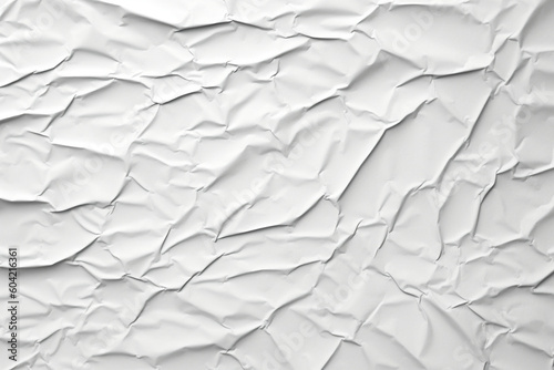 White Crumpled Linen Paper Background, In The