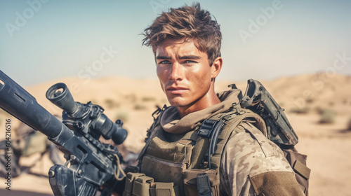 soldier in modern combat ge...