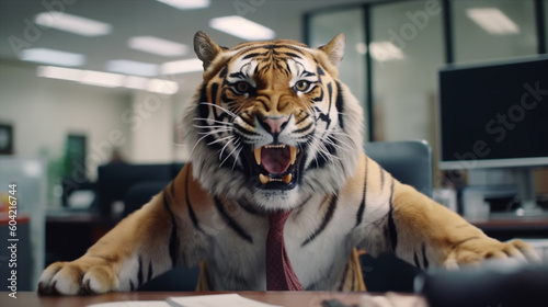 businessman tiger, in a sui...