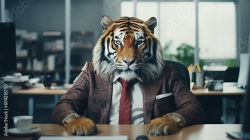 businessman tiger, in a sui...