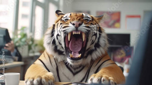 businessman tiger, in a sui...
