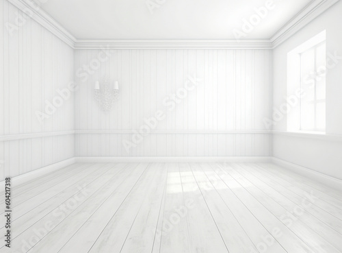 White Painted Wooden Walls With White Backgroun