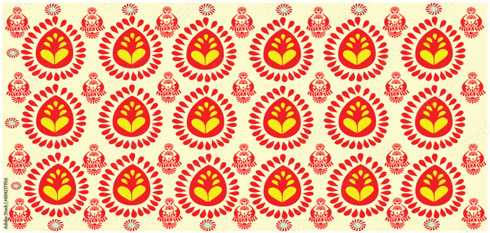 tribal pattern ( assamese pattern ) of northeast india which is used for textile design in assam gamosa , muga silk or other traditional dress.similar to ukrainian pattern or russian pattern.
tribal pattern ( assamese pattern ) of northeast india which is used for textile design in assam gamosa , muga silk or other traditional dress.similar to ukrainian pattern or russian pattern.