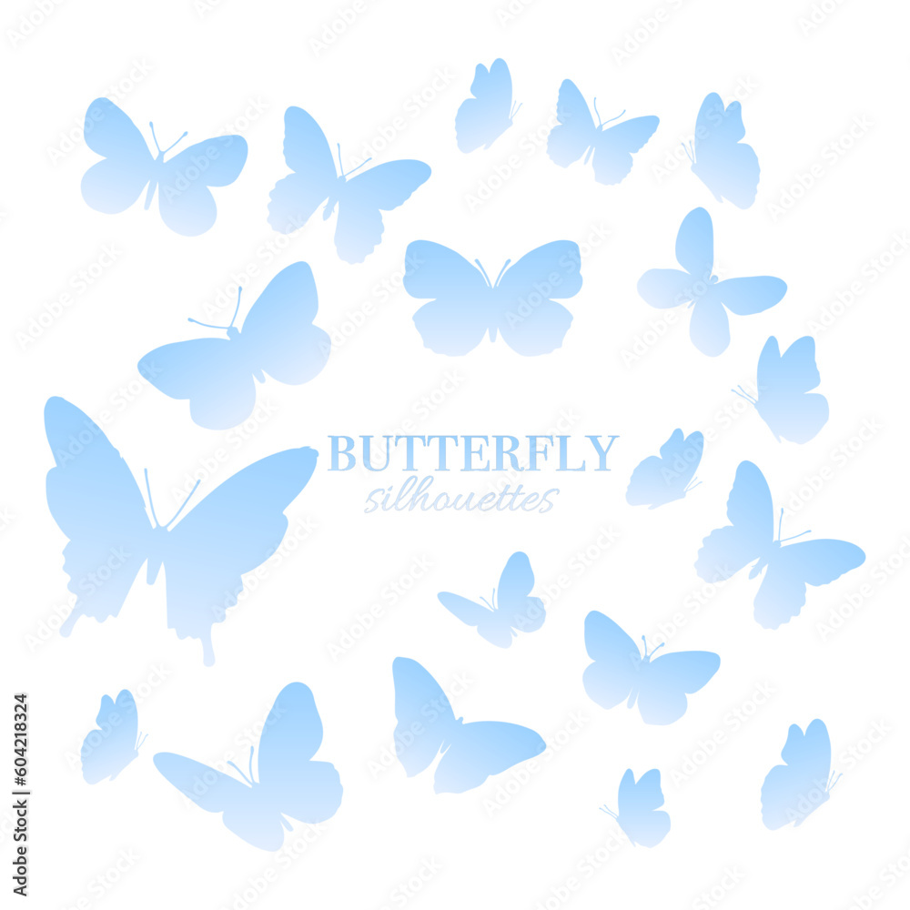 Free vector butterflies silhouettes set. Free vector butterflies silhouettes set.