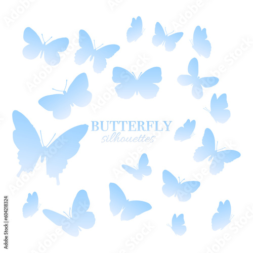 Free vector butterflies silhouettes set. © Sornsawan