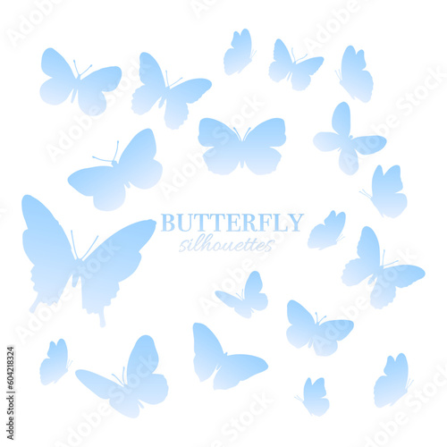 Free vector butterflies silhouettes set.