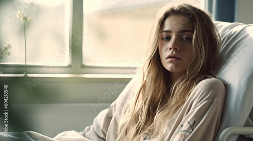 young adult woman in hospit...
