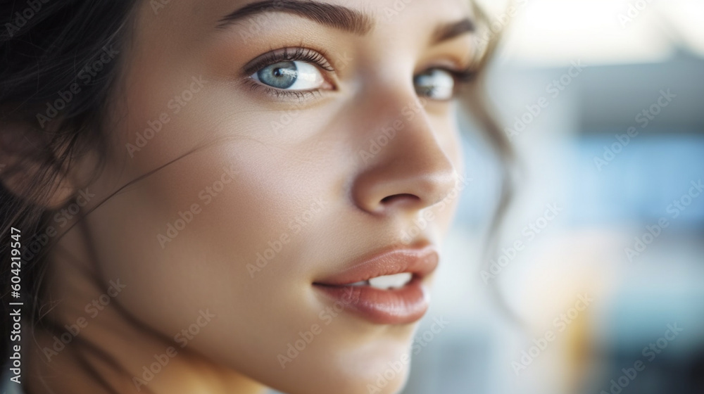young adult woman, fictional location