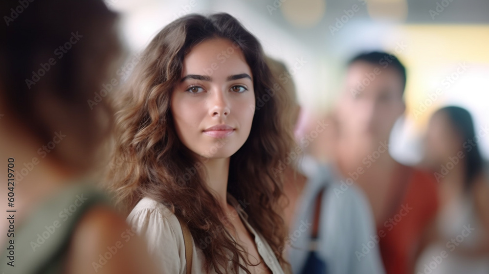 Fototapeta premium young adult woman or teenager , fictional location