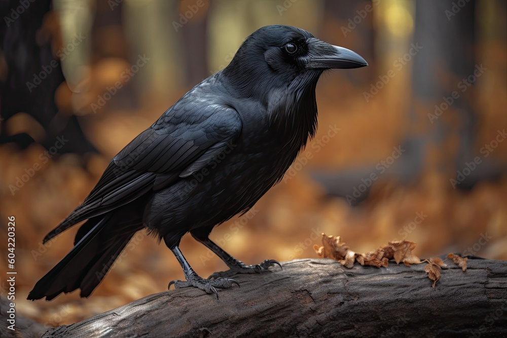 Crow in its natural habitat. Generative AI Crow in its natural habitat. Generative AI