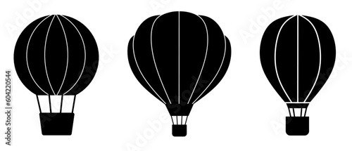 Air balloon. Hot air balloon icon vector set. Vector illustration.