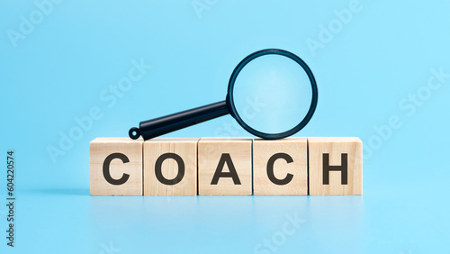 coach word made with building blocks, business concept