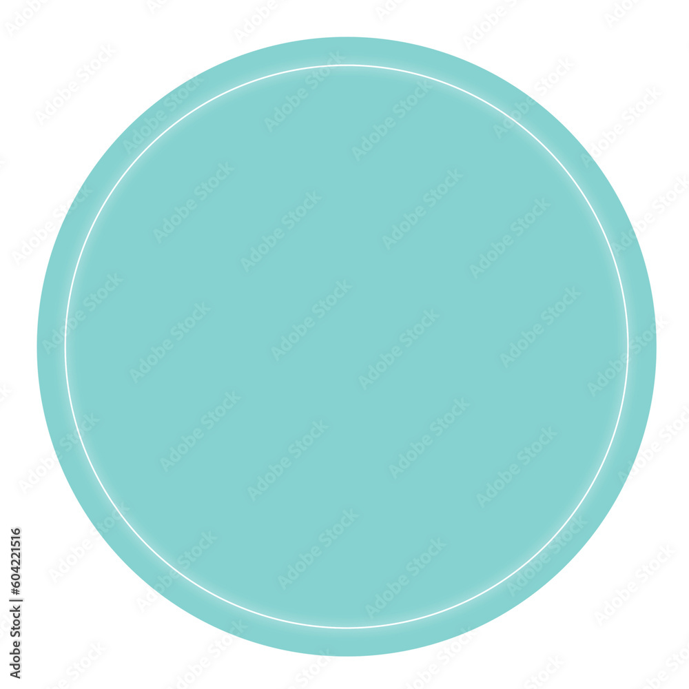 Green Circle with Glowing White Line. Can be used as a Text Frame 
