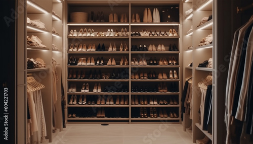 Modern fashion collection in a clean, elegant retail boutique generated by AI