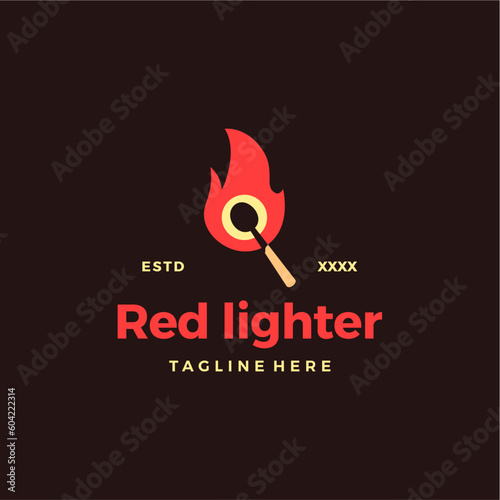 Lighter flame logo design vector illustration