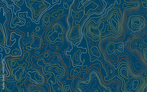 Amazing topography. Colorful seamless design. Gorgeous tileable isolines pattern. Vector illustration.