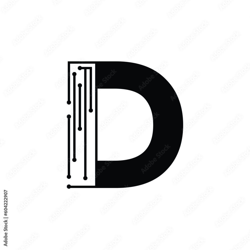 design a clever monogram logo D for tech company design a clever monogram logo D for tech company