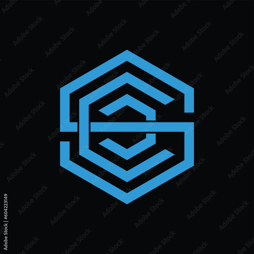 Naklejka premium design a clever monogram logo with the letter CSC building logo template in black around