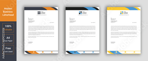 Professional Letterhead Template, letterhead set or bundle. Letterhead Template Graphics, Designs & Templates