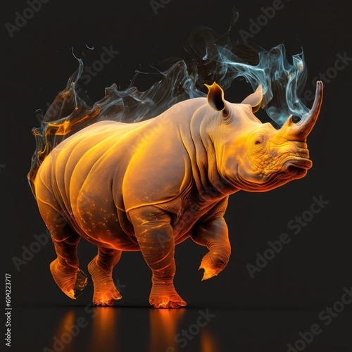 Rhino's Dance in Golden Hues  © Thuc