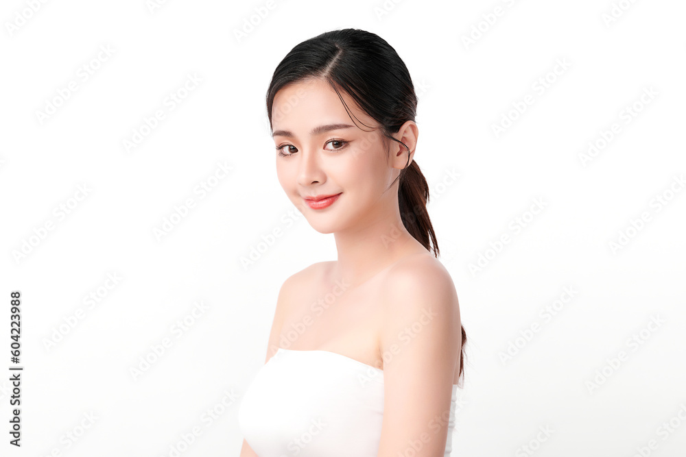 Beautiful young asian woman with clean fresh skin on white background, Face care, Facial treatment, Cosmetology, beauty and spa, Asian women portrait. Beautiful young asian woman with clean fresh skin on white background, Face care, Facial treatment, Cosmetology, beauty and spa, Asian women portrait.