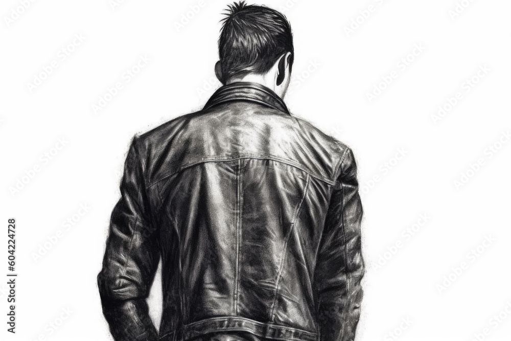 cool man wearing a leather jacket Generative AI cool man wearing a leather jacket Generative AI