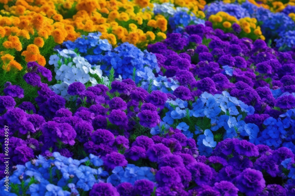 colorful field of flowers in full bloom Generative AI colorful field of flowers in full bloom Generative AI