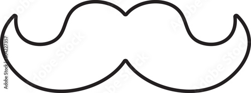 Outline Mustache Flat Vector Icon Illustration