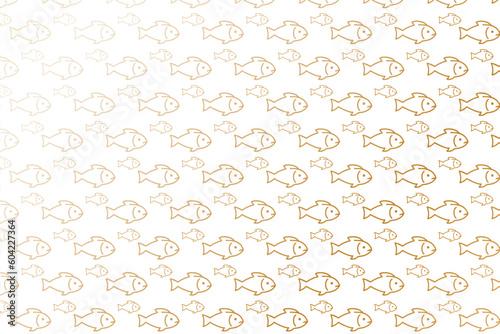 vector gold hand drawn fish pattern