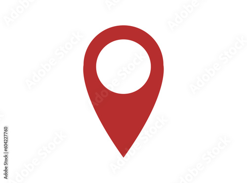 Map marker icon in vector, red Point.