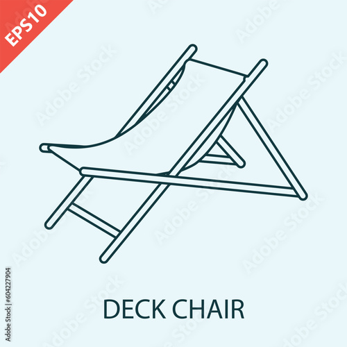 Hand drawn Deck chair design vector flat isolated illustration