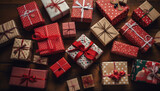 A heap of wrapped gift boxes, an abundance of love generated by AI