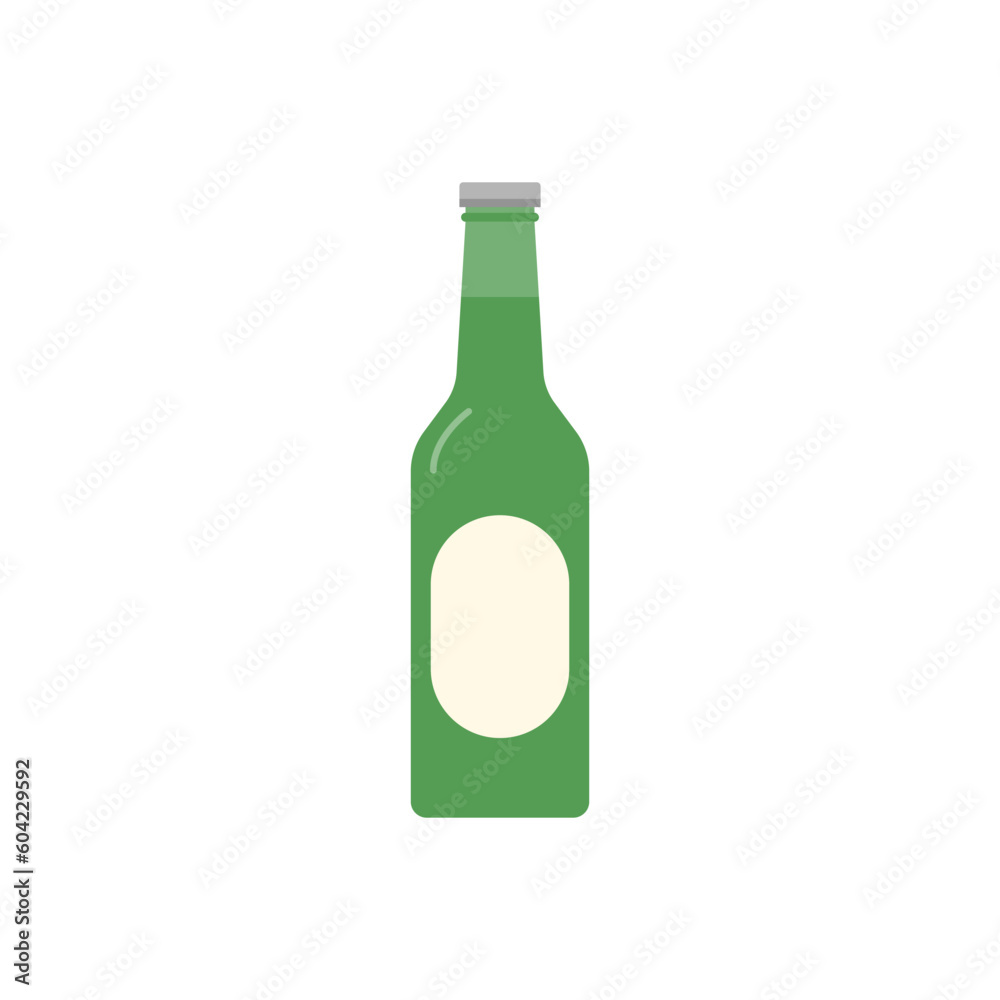 Flat icon of Beer Bottle Vector for logo design Flat icon of Beer Bottle Vector for logo design