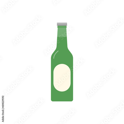 Flat icon of Beer Bottle Vector for logo design