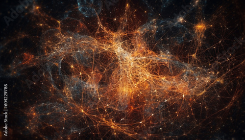 Electricity ignites vibrant fantasy in exploding abstract galaxy wallpaper generated by AI