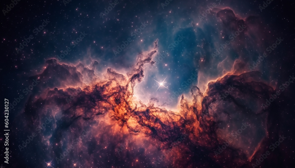 In the deep night sky, the Milky Way glows bright generated by AI In the deep night sky, the Milky Way glows bright generated by AI