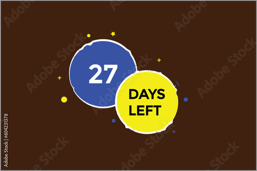 27 days left countdown template, 27 day countdown left banner label button eps 27 