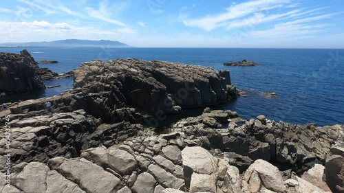 Scenery of Tojinbo cliff in Fukui prefecture, Japan. photo