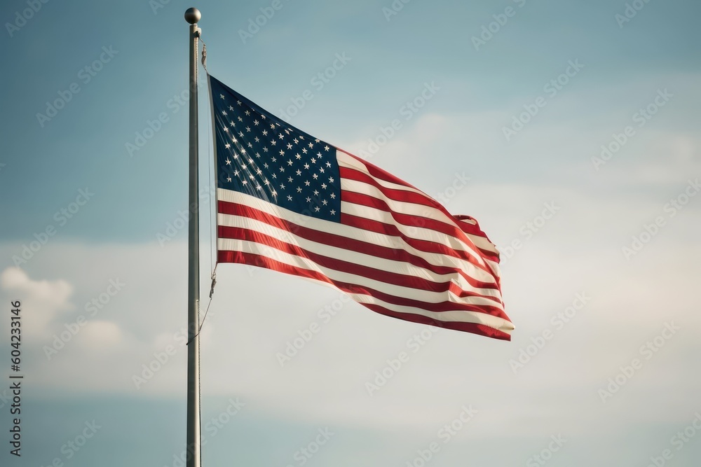 american flag on sky american flag on sky